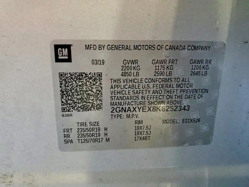 2019 CHEVROLET EQUINOX PREMIER  