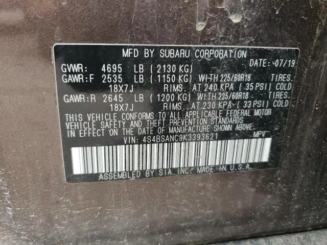 2019 SUBARU OUTBACK 2.5I LIMITED  