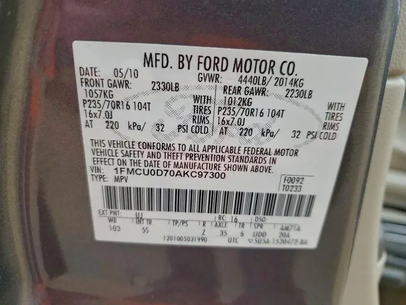 2010 FORD ESCAPE XLT  