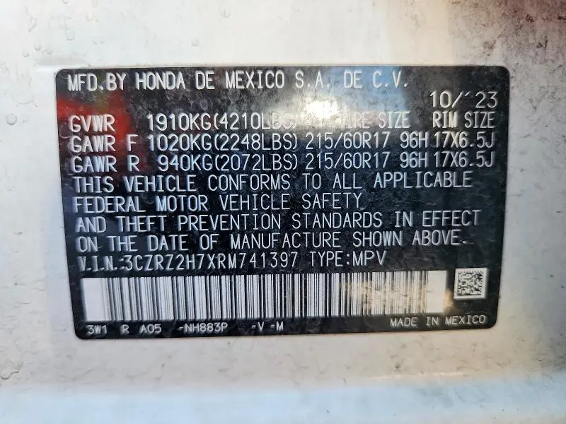 2024 HONDA HR-V EXL  