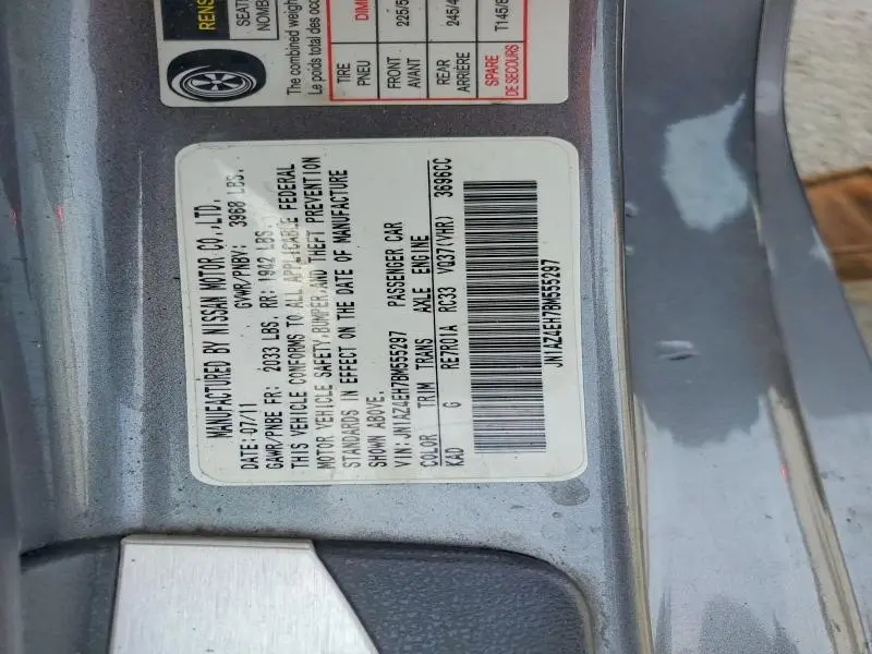 2011 NISSAN 370Z BASE/TOURING/NISMO  