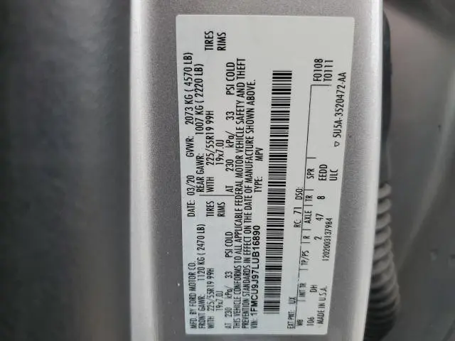 2020 FORD ESCAPE TITANIUM  