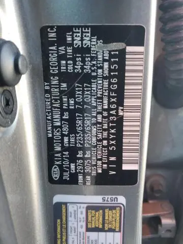 2015 KIA SORENTO LX  