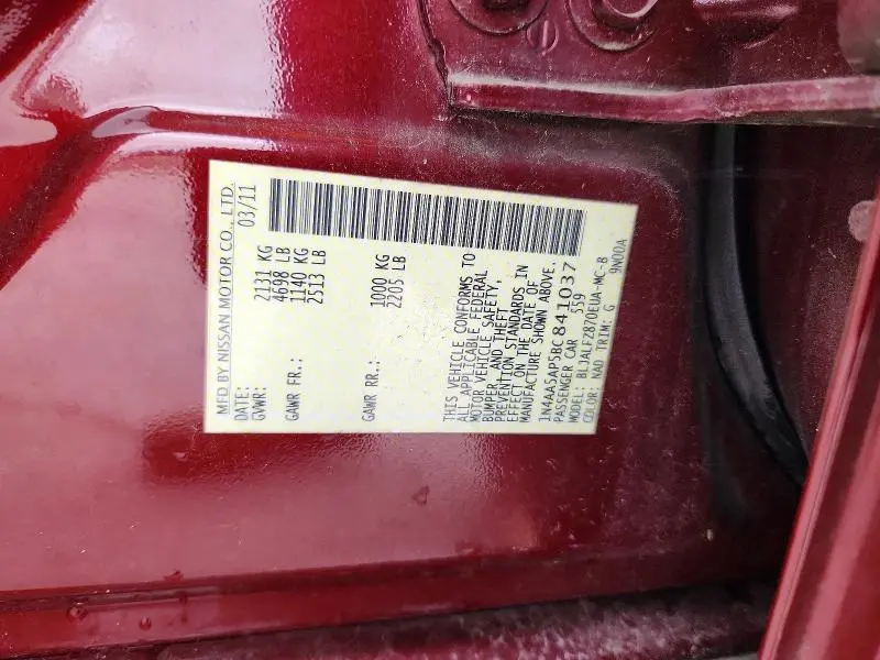 2011 NISSAN MAXIMA 3.5 S  