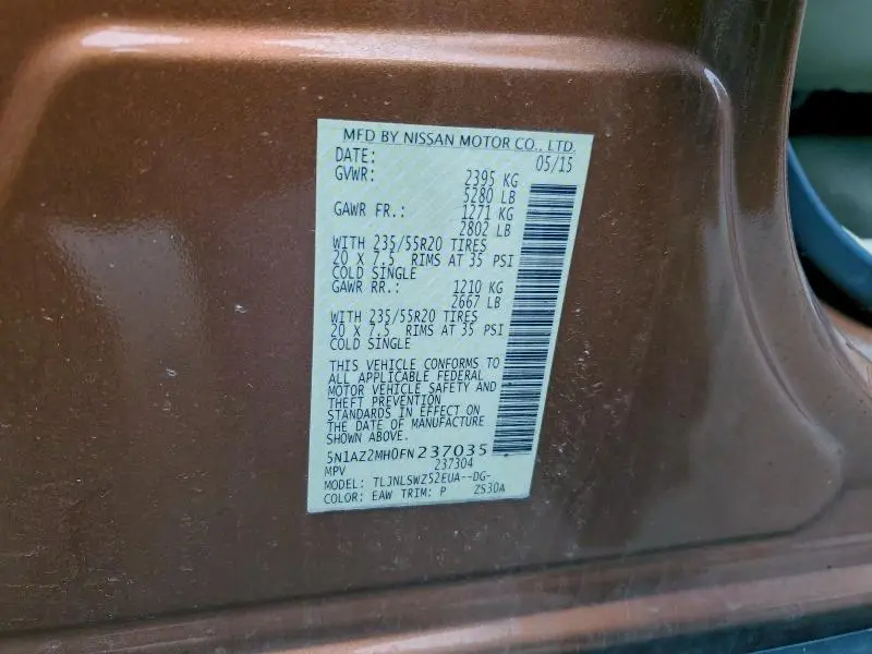 2015 NISSAN MURANO S  