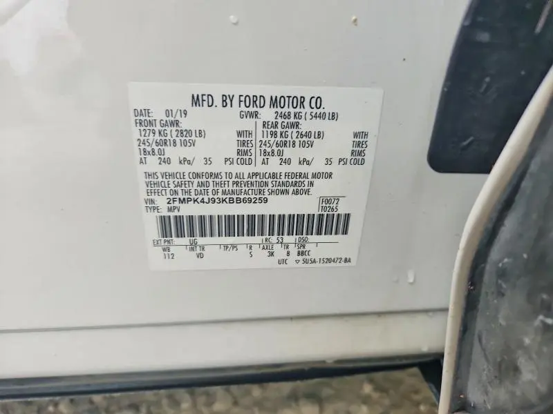 2019 FORD EDGE SEL  