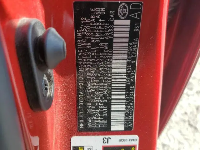 2012 TOYOTA COROLLA BASE  