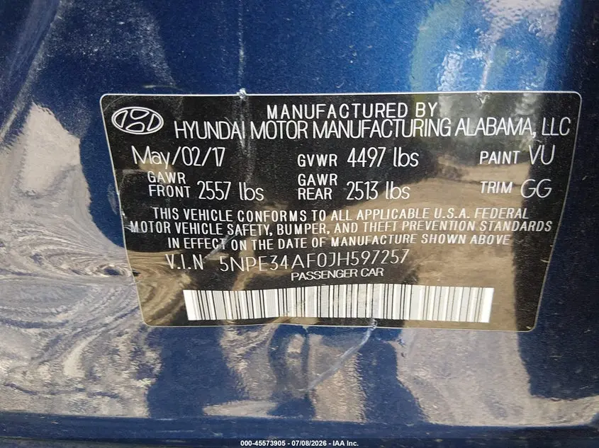 2018 HYUNDAI SONATA SEL