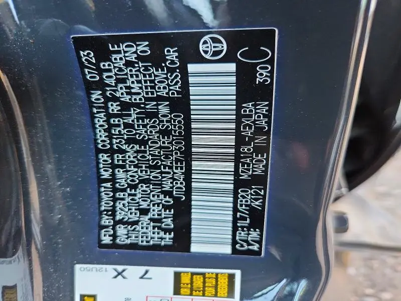 2023 TOYOTA COROLLA LE  