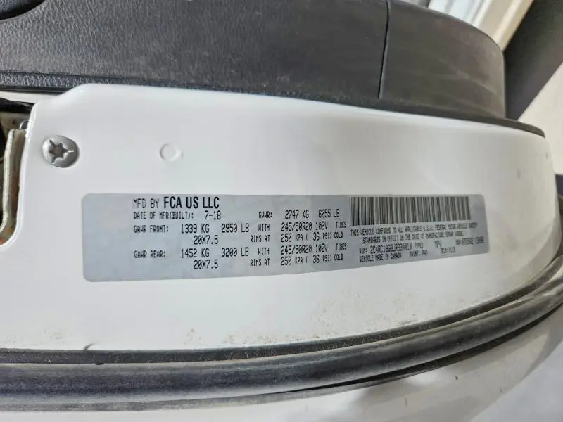 2018 CHRYSLER PACIFICA TOURING L  