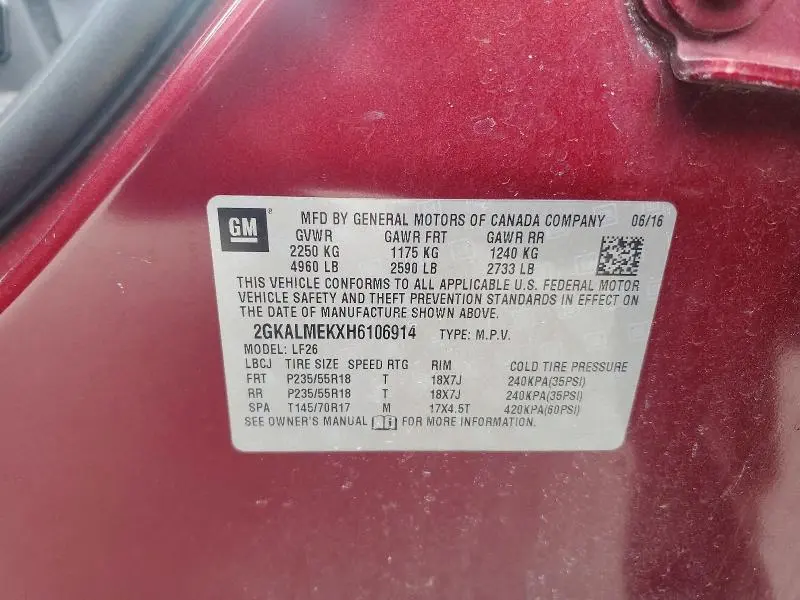 2017 GMC TERRAIN SLE  