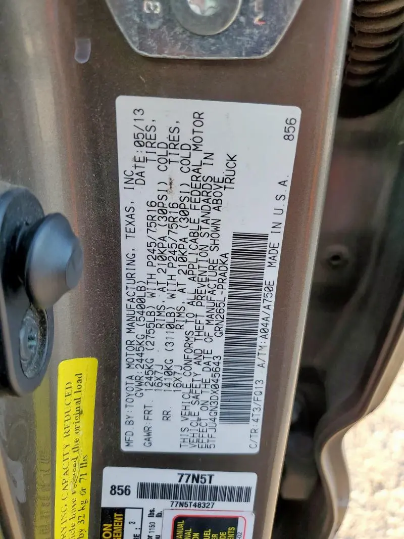 2013 TOYOTA TACOMA DOUBLE CAB PRERUNNER  