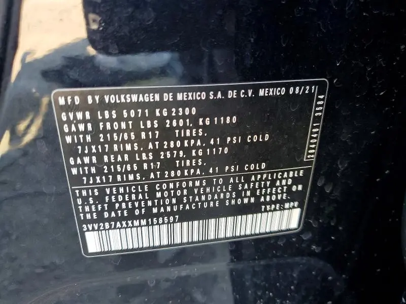 2021 VOLKSWAGEN TIGUAN SE  