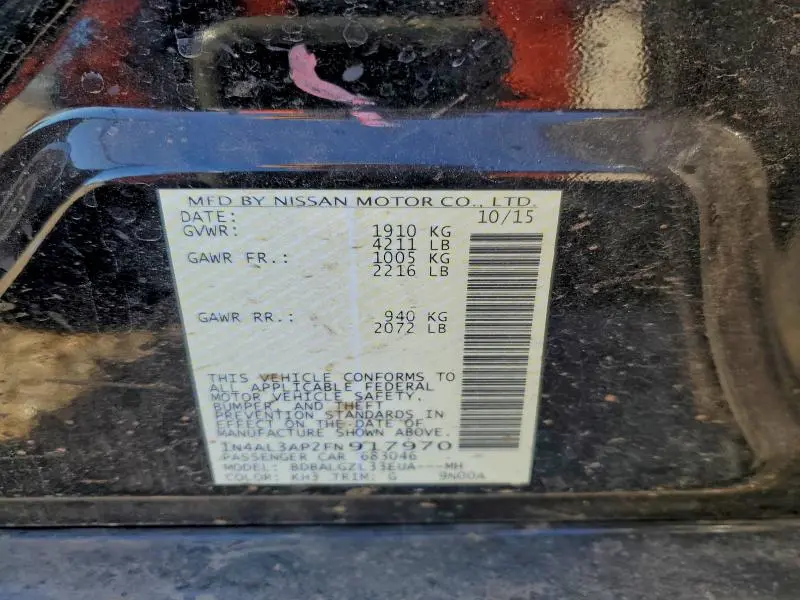 2015 NISSAN ALTIMA 2.5  