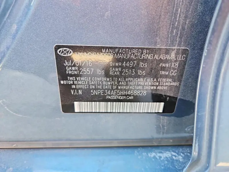 2017 HYUNDAI SONATA SPORT  