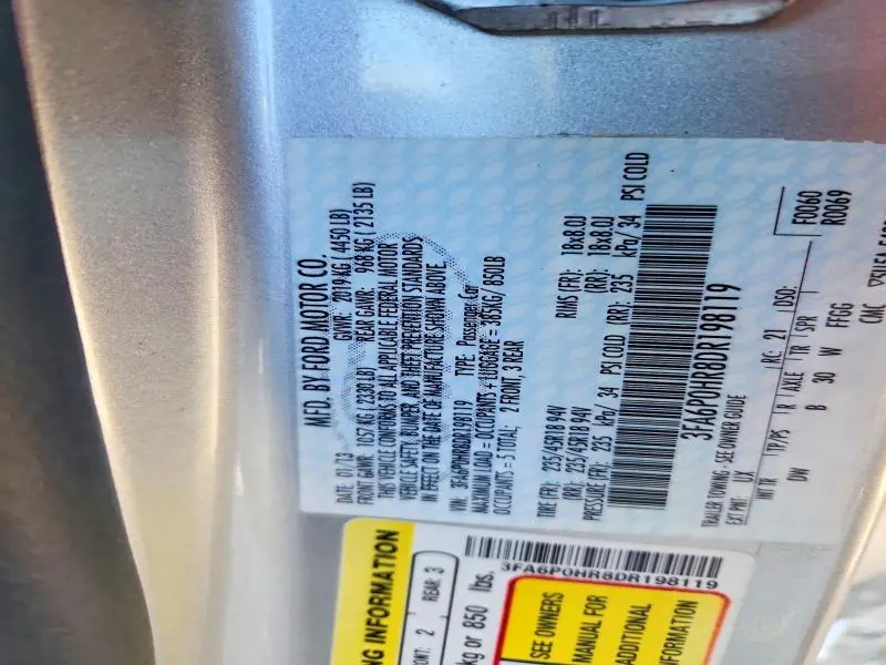 2013 FORD FUSION SE  