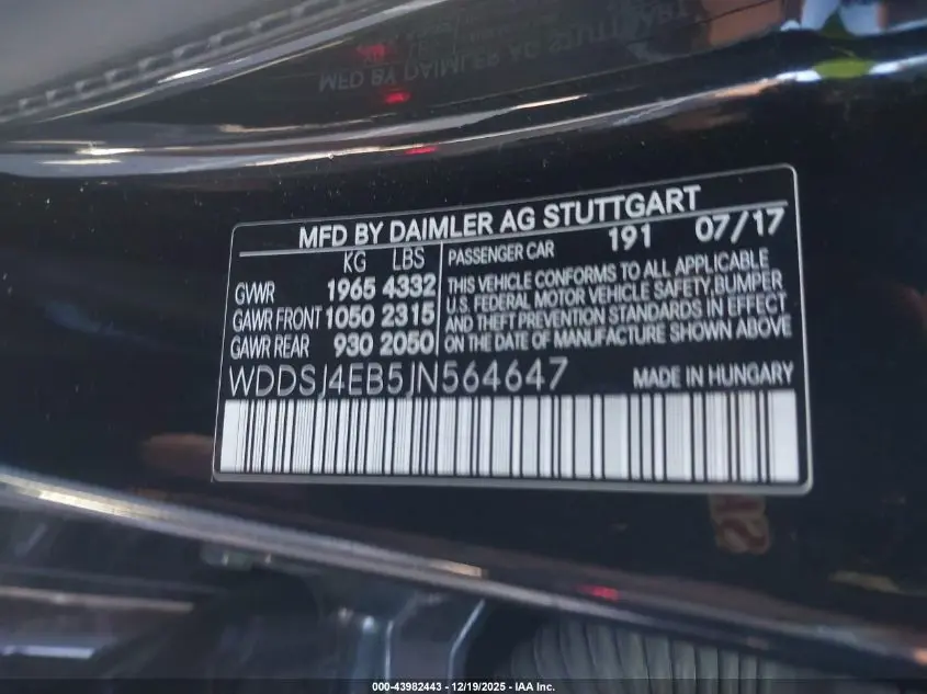 2018 MERCEDES-BENZ CLA 250  