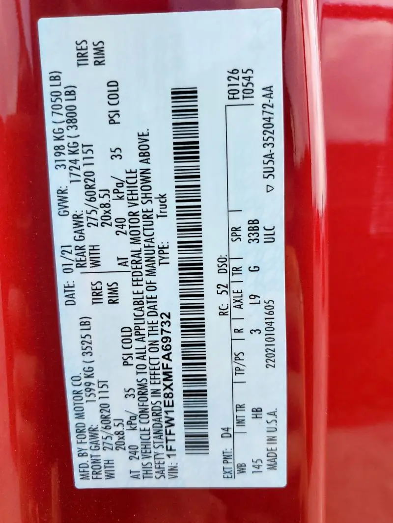 2021 FORD F-150   