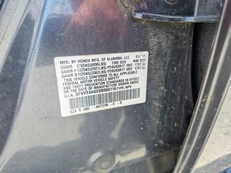 2011 HONDA PILOT EX  