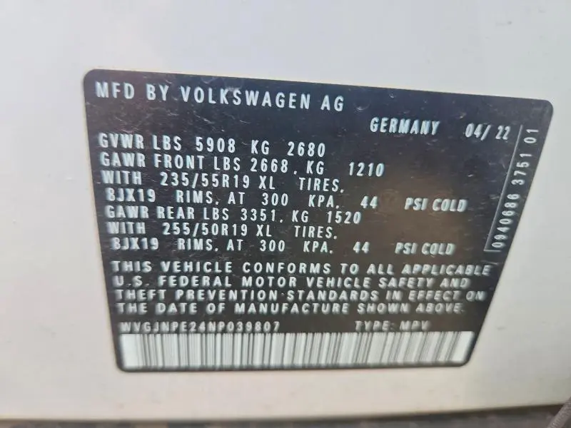 2022 VOLKSWAGEN ID.4 PRO  