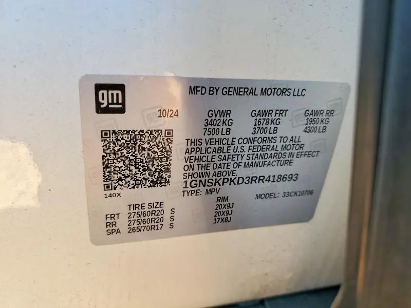 2024 CHEVROLET TAHOE K1500 Z71  