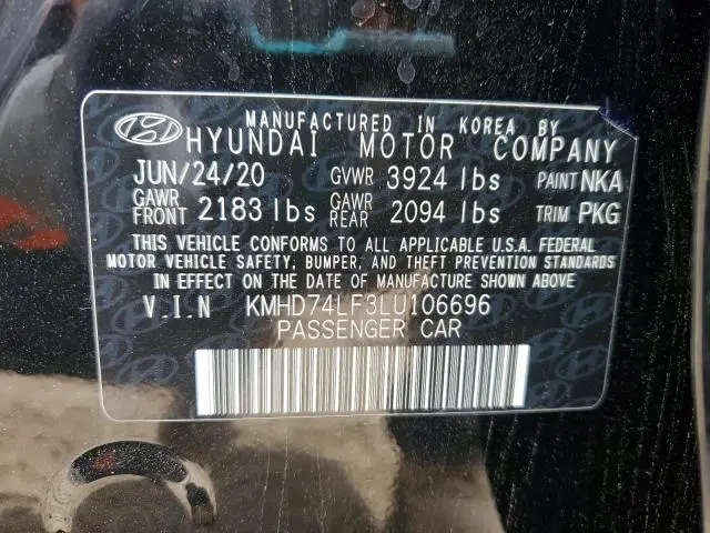 2020 HYUNDAI ELANTRA SE  