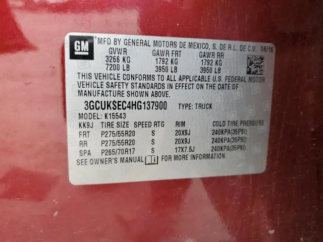 2017 CHEVROLET SILVERADO K1500 LTZ  