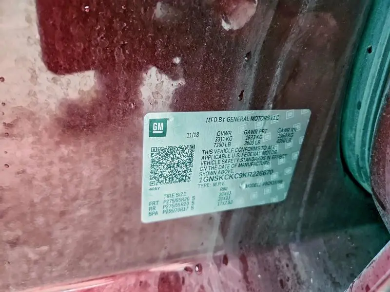 2019 CHEVROLET TAHOE K1500 PREMIER  