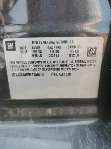 2016 CHEVROLET SONIC LT