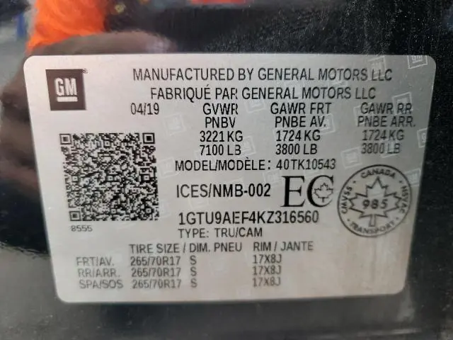 2019 GMC SIERRA K1500  