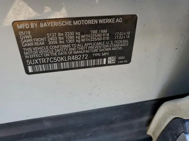 2019 BMW X3 SDRIVE30I  