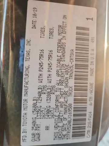 2020 TOYOTA TACOMA ACCESS CAB  