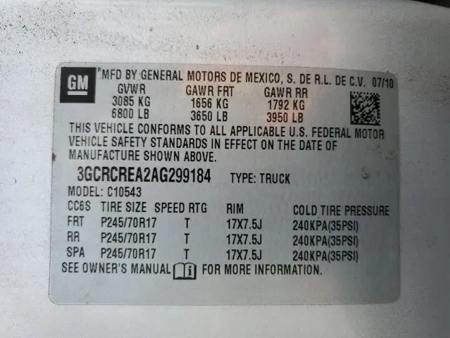 2010 CHEVROLET SILVERADO C1500 LS  