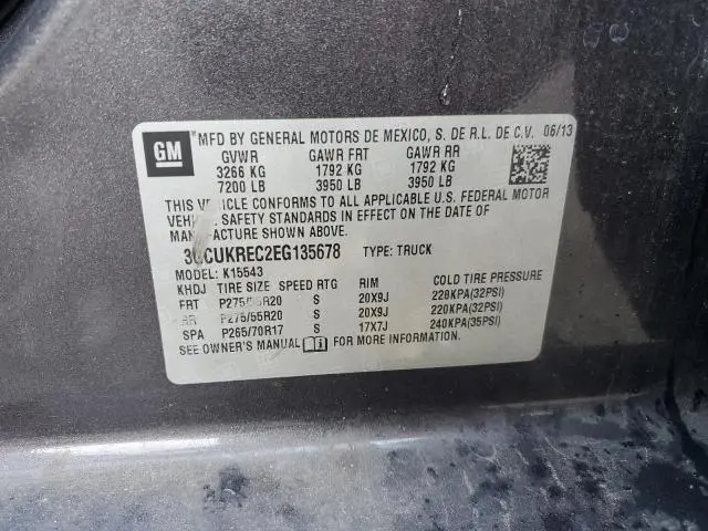 2014 CHEVROLET SILVERADO K1500 LT  