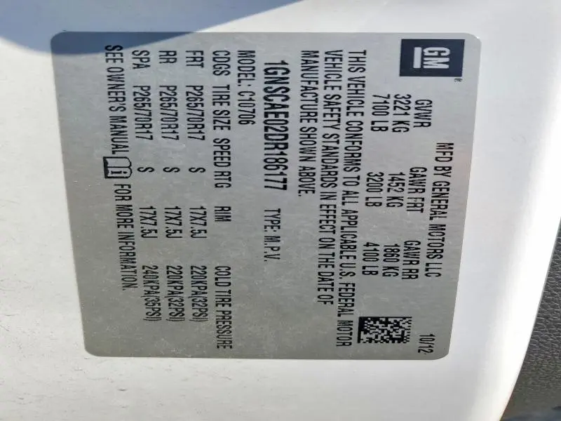 2013 CHEVROLET TAHOE C1500 LS  