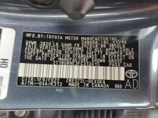 2015 TOYOTA COROLLA L  