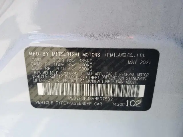 2021 MITSUBISHI MIRAGE G4 ES  