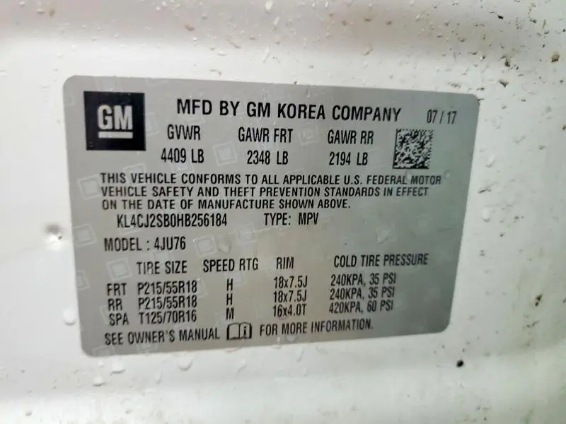 2017 BUICK ENCORE SPORT TOURING  