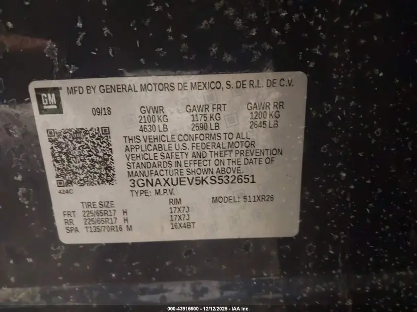 2019 CHEVROLET EQUINOX LT