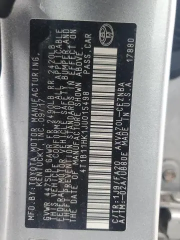 2018 TOYOTA CAMRY L  