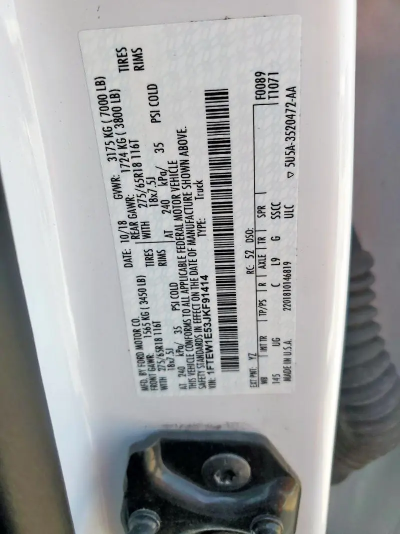 2018 FORD F150 SUPERCREW  