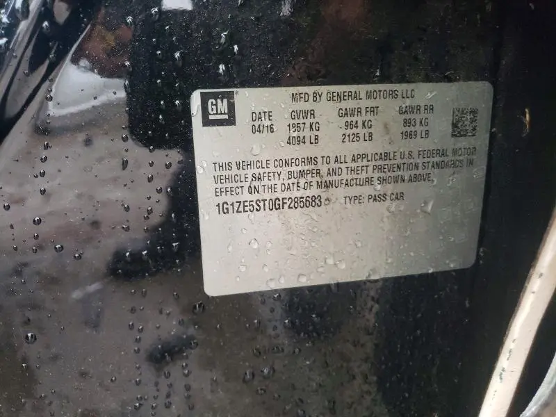 2016 CHEVROLET MALIBU LT  