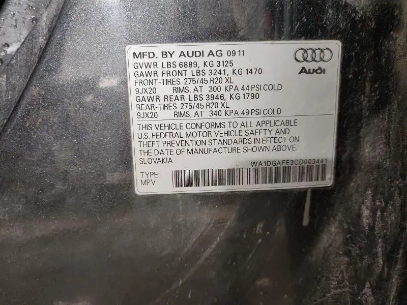 2012 AUDI Q7 PRESTIGE  