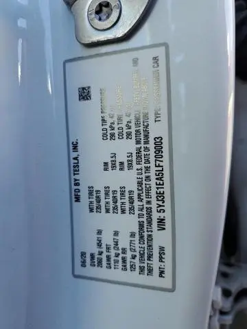 2020 TESLA MODEL 3 