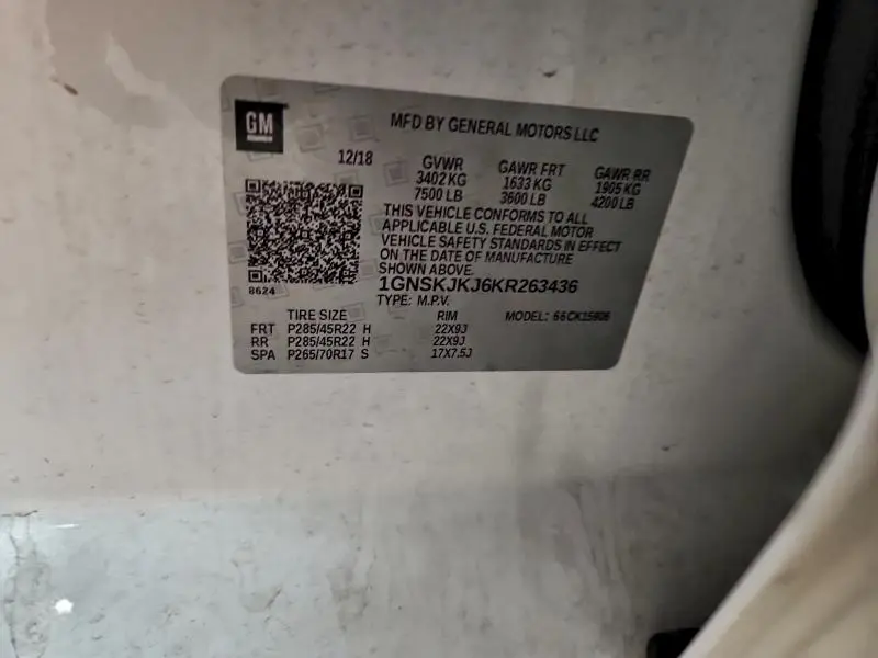 2019 CHEVROLET SUBURBAN K1500 PREMIER  