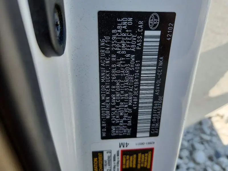 2011 TOYOTA CAMRY LE  
