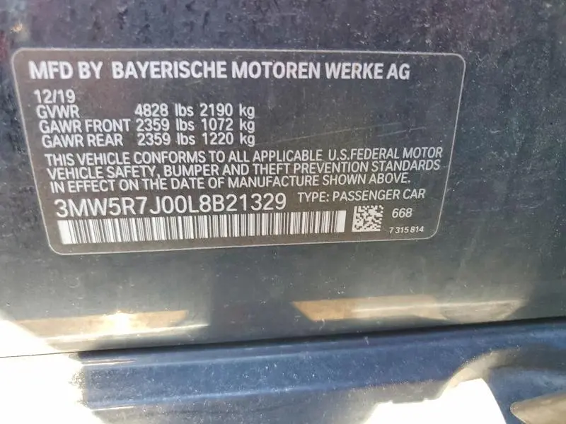 2020 BMW 330XI   