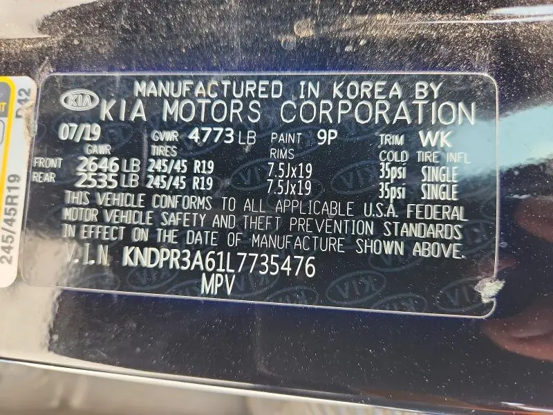 2020 KIA SPORTAGE SX  
