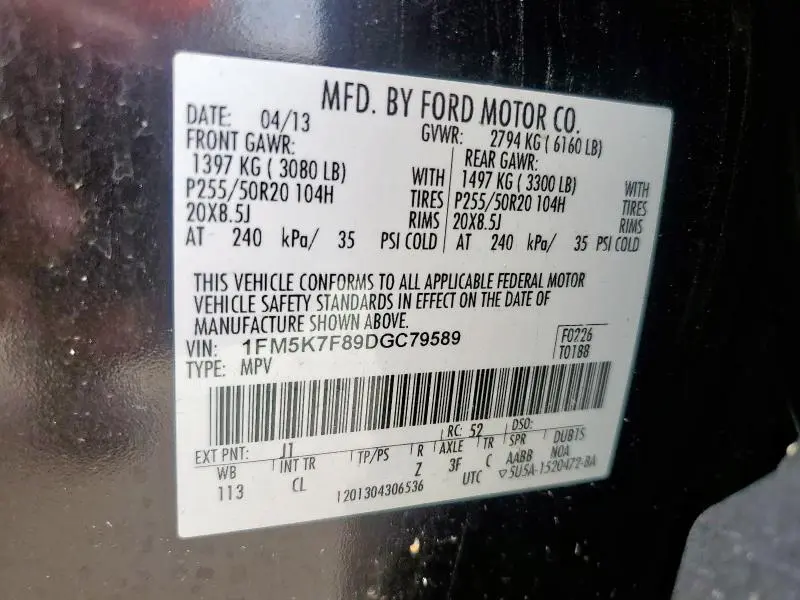 2013 FORD EXPLORER LIMITED  