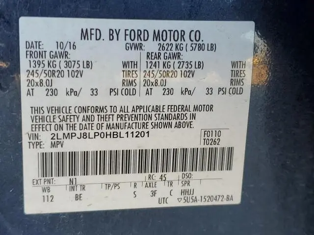 2017 LINCOLN MKX RESERVE